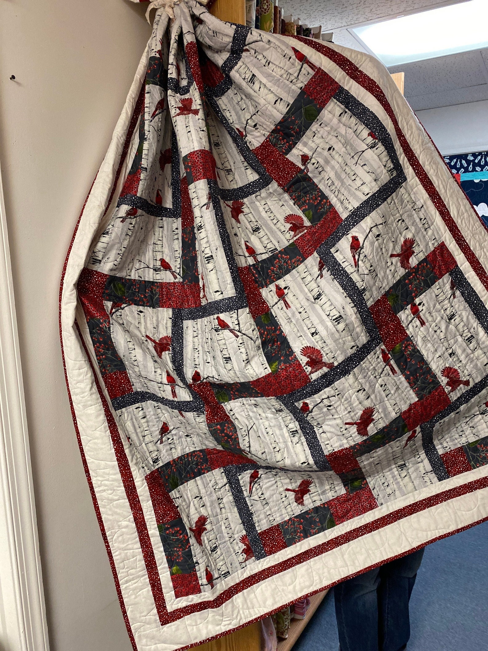 New Cardinal Quilt Fabric Quilt Kit Woodsy Winter by Etsy