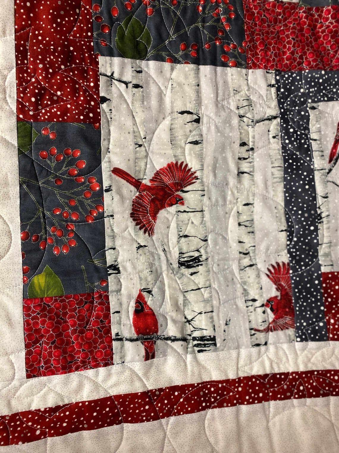 New Cardinal Quilt Fabric Quilt Kit Woodsy Winter by Etsy