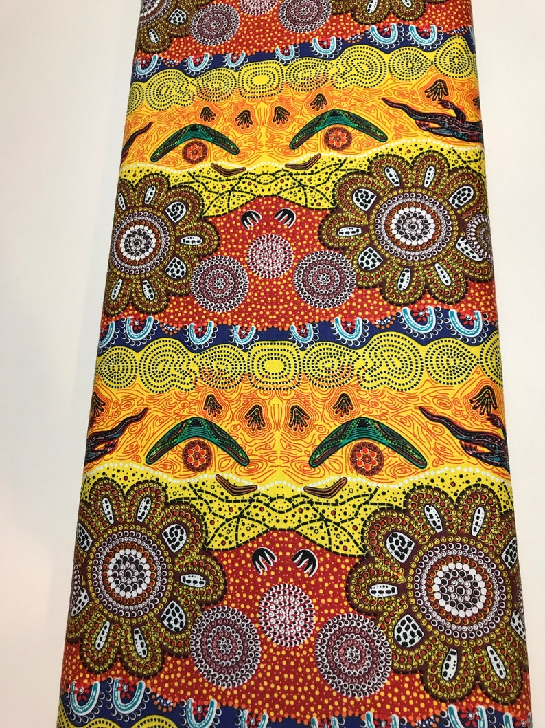 Tamara Murray May 100/% Cotton M/&S Textiles by 12 YD and Yardage Australian Fabric Home Country Gold