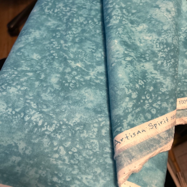 Stonehenge Fabric- 21029 62 Turquoise Nature Studies by Northcott Ocean Sea Beach Gradations  - 100% Quality Cotton by Yard or Yardage