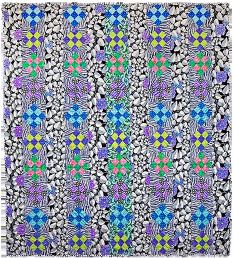 Kaffe Fabric Top Fabrics Contrast Columns 79 x 85 Binding and Book Quilts in America