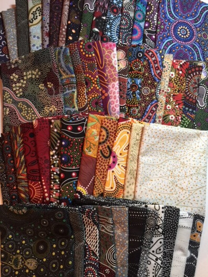 Australian Fabric FQ Bundle 54 pc Ultimate Australian Dream Aboriginal Stunning Complete Stash Builder 100/% Quality Cotton 54 PC FQ Bundle