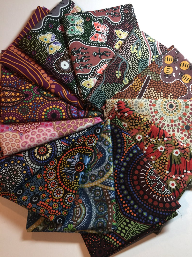 Australian Fabric FQ Bundle 54 pc Ultimate Australian Dream Aboriginal Stunning Complete Stash Builder 100/% Quality Cotton 54 PC FQ Bundle