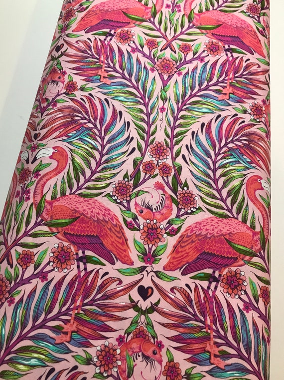 Tula Pink Fabric DAYDREAMER PWTP169 Pretty in Pink in Dragonfruit Parrot  Macaw Tula Freespirit 100% Quality Cotton by 1/2 Yd and Yardage 
