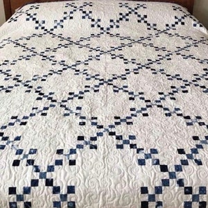 New! Shibori Irish Chain Quilt Kit - Classic Heirloom Quilt Top Pattern & Binding - Fabric by Debbie Maddy Moda Fabrics - 87”x78” Quilt Kit