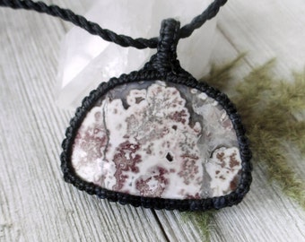 drop pendant pink jewelry Necklace brass leather cord kunzite