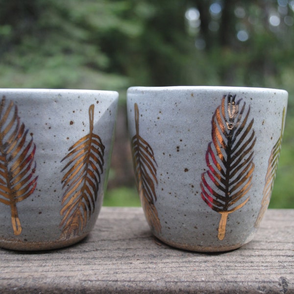 gold feather cup