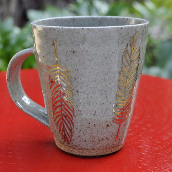 gold feather mug