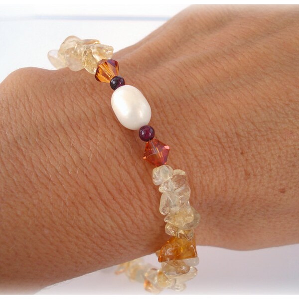 ENERGY BRACELET Powerful Yellow Citrine, Creativity Weatlh Money Prosperity Integrity, Sacral & Solar Plexus Chakra, Yoga Inspired Spiritual