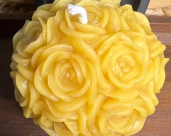 Beeswax Rose 3"x3" Candle 100% Ontario Beeswax