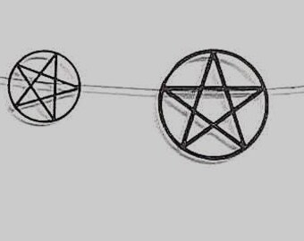 Pentacle Garland Banner Witch Halloween Gothic Decor Banner Mantel Wall