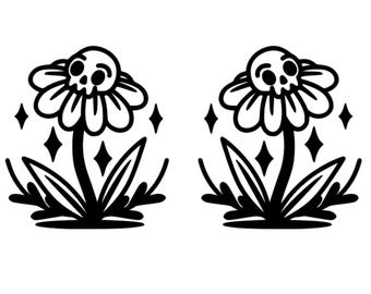 Skull Flowers Choose Size and Color