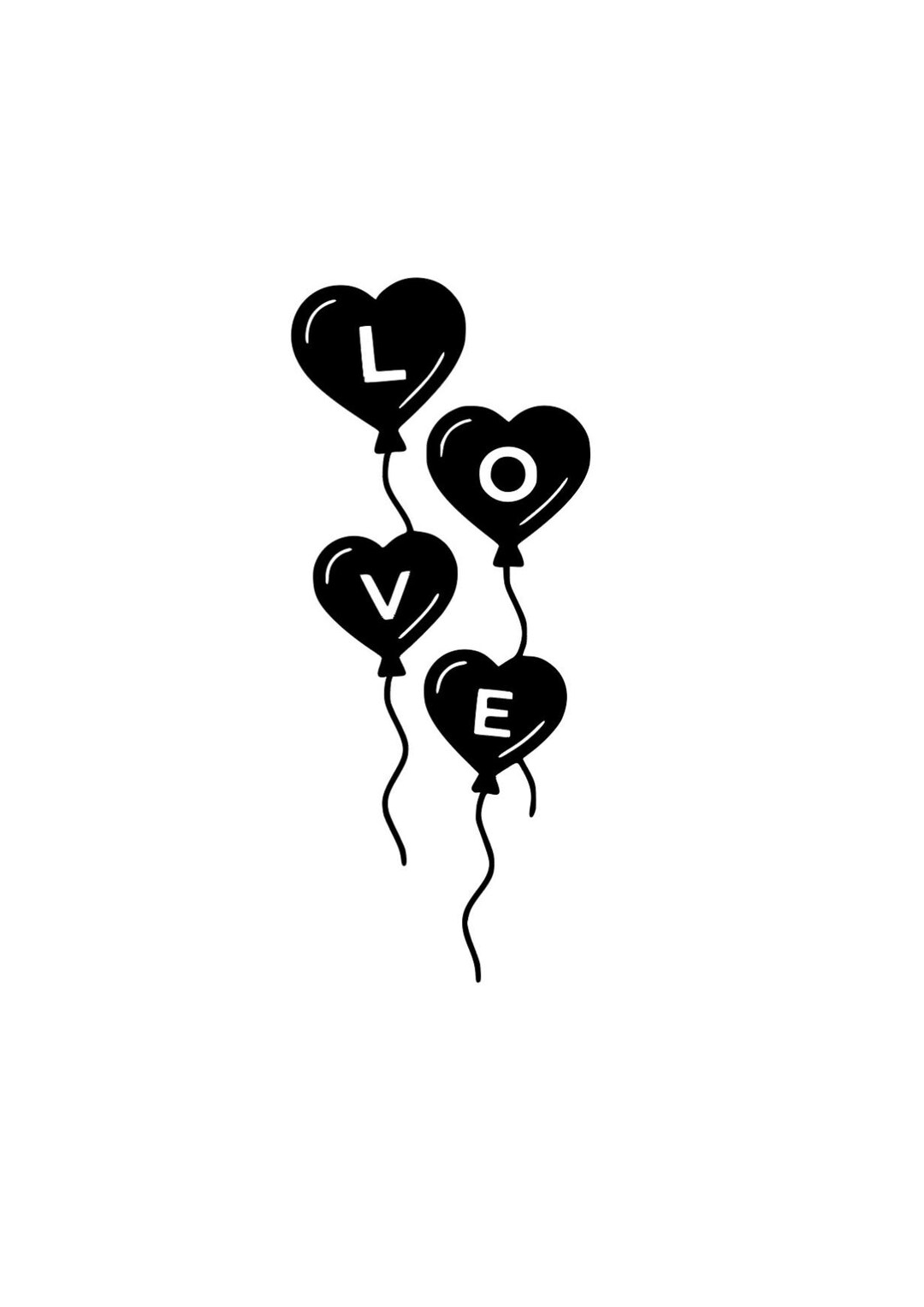 Love Balloons Heart Vinyl Decal Choose Size and Color - Etsy
