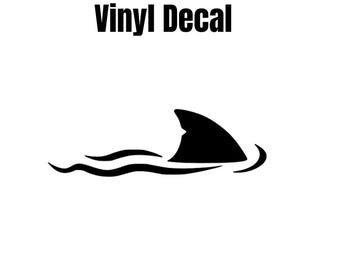 Shark Fin Treading Water Vinyl Decal Choose Size and Color