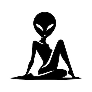 Lady Alien Posing Vinyl Decal Choose Size and Color