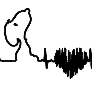 Snoopy Heartbeat Vinyl Decal