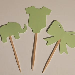 Baby Shower Party Gender Revel Cupcake Topper Konfetti wählen Farbe Grün, Pink, Blau