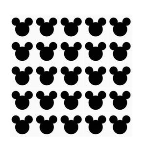 Folha de adesivos de cabeça de Mickey de 1/2" com 25 unidades, escolha a cor do planejador | Calendário | Vinil