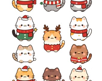 Cats Christmas DIY Scrapbooking Supplies, Junk Journal