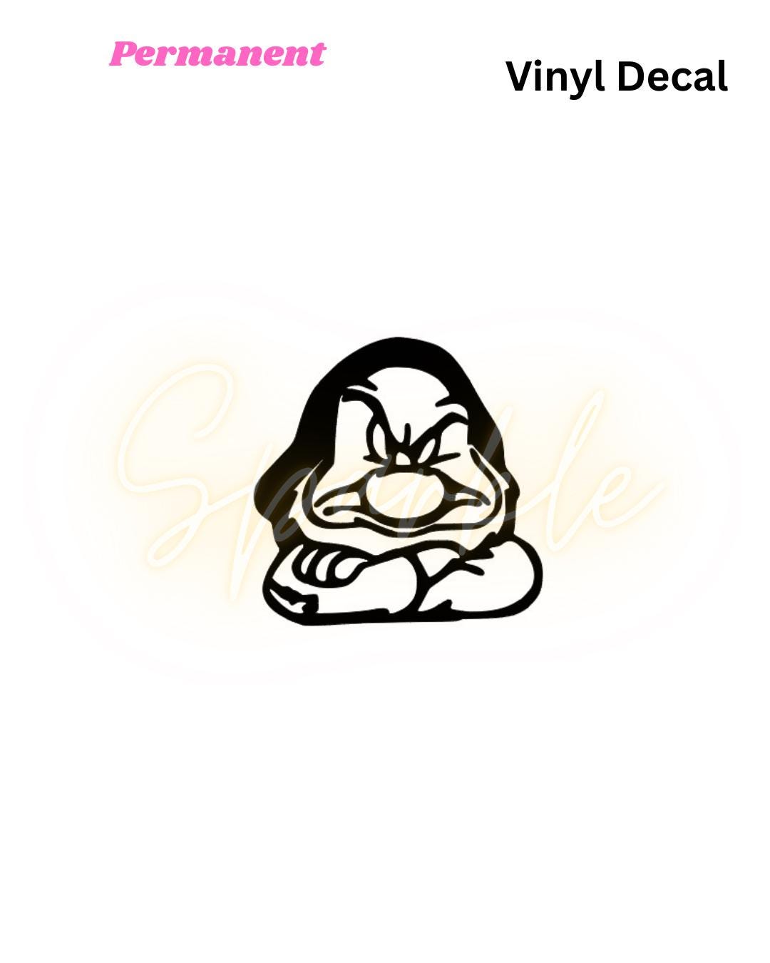 Grumpy Vinyl Decal Choose Size and Color - Etsy