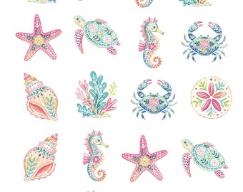 Ocean Nautical Shell, Crab Images Decoupage Rice Paper