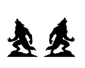 Werewolf Vinyl Decal Choose Size and Color and Left or Right