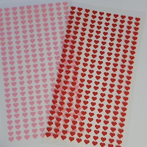 1/4 Inch Mini Heart Sticker Sheet 6mm | Small Stickers | Tiny Hearts | Planner | Calendar | Vinyl Q: 280
