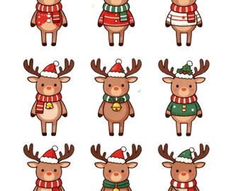 Christmas Holiday Moose Decoupage Paper Choose Size