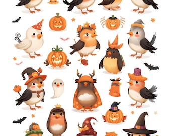 Halloween Birds Card Toppers Junk Journal Supplies Scrapbook