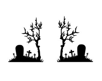 Grave Yard Vinyl Decal Choose Size and Color