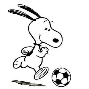 Snoopy Playing Soccer Vinyl Decal