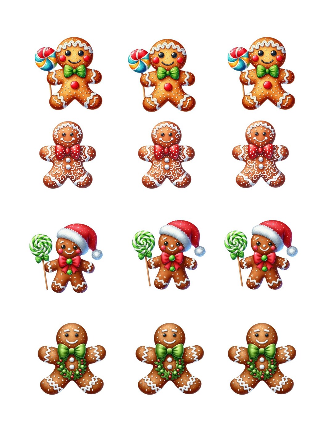Gingerbread Men A4 Rice Paper Diy Decoupage - Etsy
