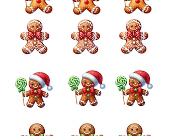 Gingerbread Men A4 Rice Paper Diy Decoupage