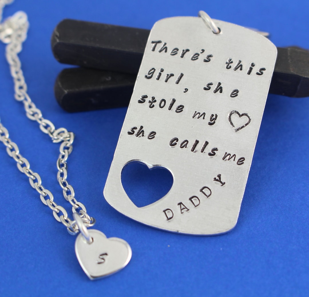 Ubuy Daddy Daughter Necklace And Keychain Dad Daughter Necklace Creative Exquisite Heart Dad 2025
