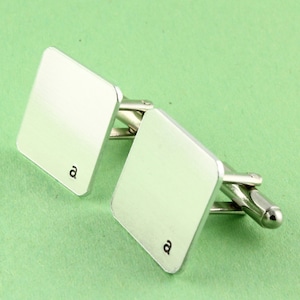 Initial Cufflinks - Monogram Cufflinks - Custom Square Cuff Links - Personalized Cufflinks - Christmas Gift for Dad - Shirt Fasteners