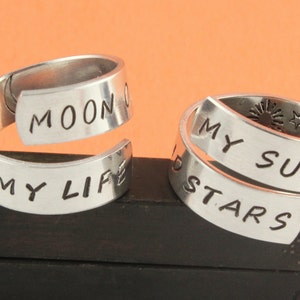 Moon of My Life Ring - My Sun and Stars Ring - Couples Rings - Adjustable Rings - Silver Rings - Khal Drogo Ring - Daenarys Ring - Wrap Ring