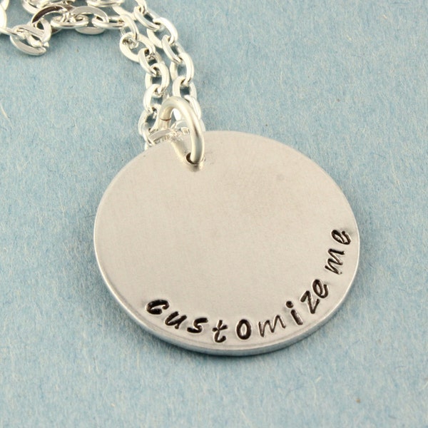 Customized Necklace - Custom Necklace - Personalized Necklace - Handstamped Necklace - Hand Stamped Gift - Gift for Her - Silver Necklace
