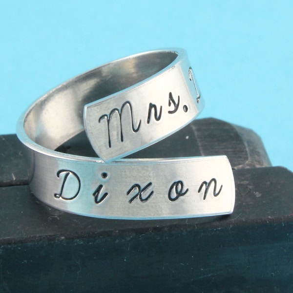 Mrs. Daryl Dixon Ring - Adjustable Ring - Silver Ring - Wrap Ring - Twist Ring - Best Friend Gift - Zombie Ring - Size 7 Ring - Size 8 Ring