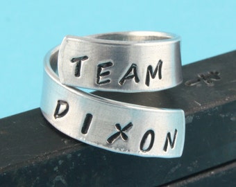 Team Dixon Ring - Daryl Dixon Ring - Zombie Ring - Wrap Ring - Twist Ring - Silver Ring - Size 7 Ring - Size 8 Ring - All Sizes Available