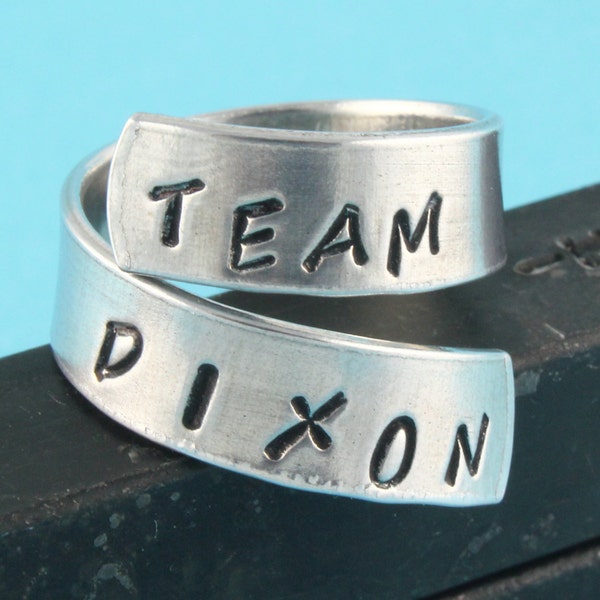 Team Dixon Ring - Daryl Dixon Ring - Zombie Ring - Wrap Ring - Twist Ring - Silver Ring - Size 7 Ring - Size 8 Ring - All Sizes Available