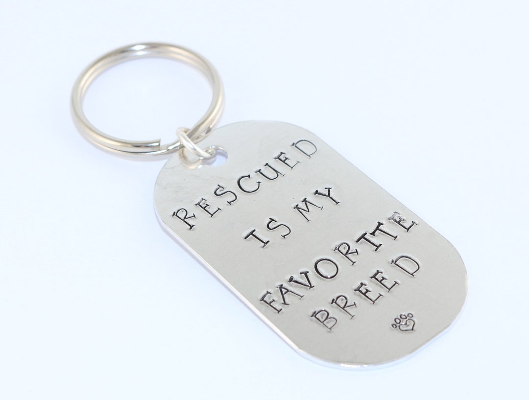 Rescue Dog Keychain - Rescue Cat Keychain - Rescued is My Favorite ...