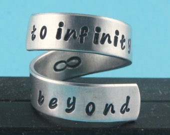 To Infinity and Beyond Ring - To Infinity Ring - Best Friend Ring - Couples Ring - Adjustable Ring - Silver Ring - Twist Ring - Wrap Ring