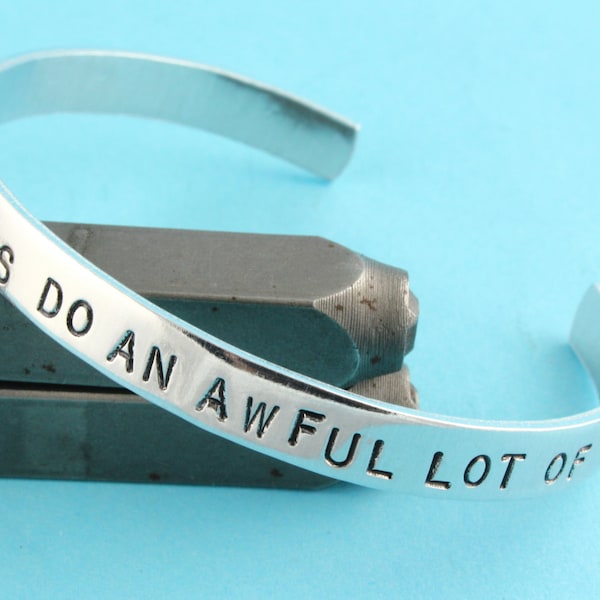 Some People With No Brains Do An Awful Lot of Talking - Hand Stamped Cuff Bracelet - Adjustable Bracelet - Christmas Gift - Silver Bracelet
