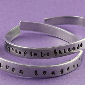 Friends Forever Cuff Bracelets - Silver Bracelets - BFF Bracelets - Best Friends Bracelets - Pooh Quote Bracelets - Set of 2 Bracelets