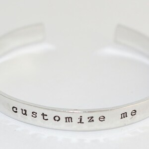 Anpassa mig armband - Dubbelsidigt manschettarmband - Justerbart silverarmband - Personligt armband - Anpassat armband - Personligt