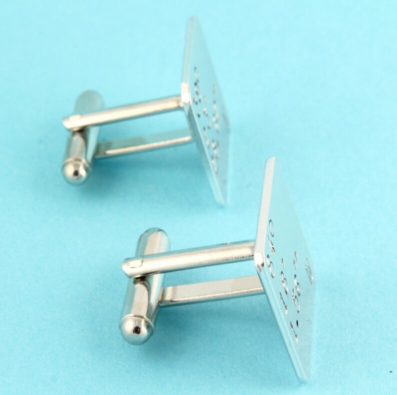 Address Cufflinks Personalized Cufflinks Latitude and Longitude Cufflinks Square Cufflinks Coordinate Cufflinks GPS Cufflinks
