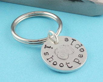 I Shoot People Keychain - Silver Key Ring - Camera Bag Tag - Photographer Gift - Camera Gift - Stocking Stuffer - Photography Lover Gift