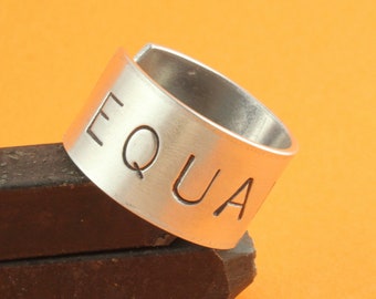 Equality Ring - LGBT Ring - Equal Ring - Adjustable Ring - Unisex Ring - Silver Ring - Wide Ring - Gay Ring - Lesbian Ring -Transgender Ring