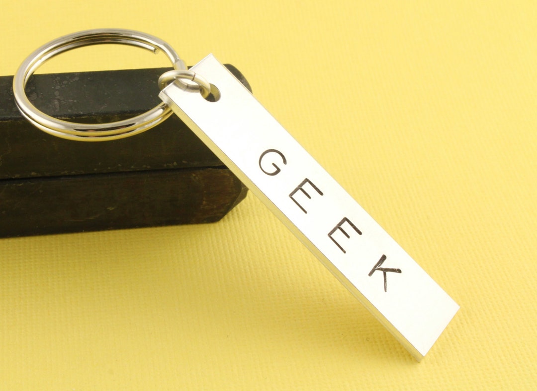 Geek Keychain Geekery Keychain Geek Keyring Geek Key Etsy