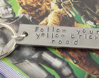 Follow Your Yellow Brick Road Keychain - Destiny Keyring - Graduation Key Chain - Key Ring - Gift for Graduate - Gift for Graduation